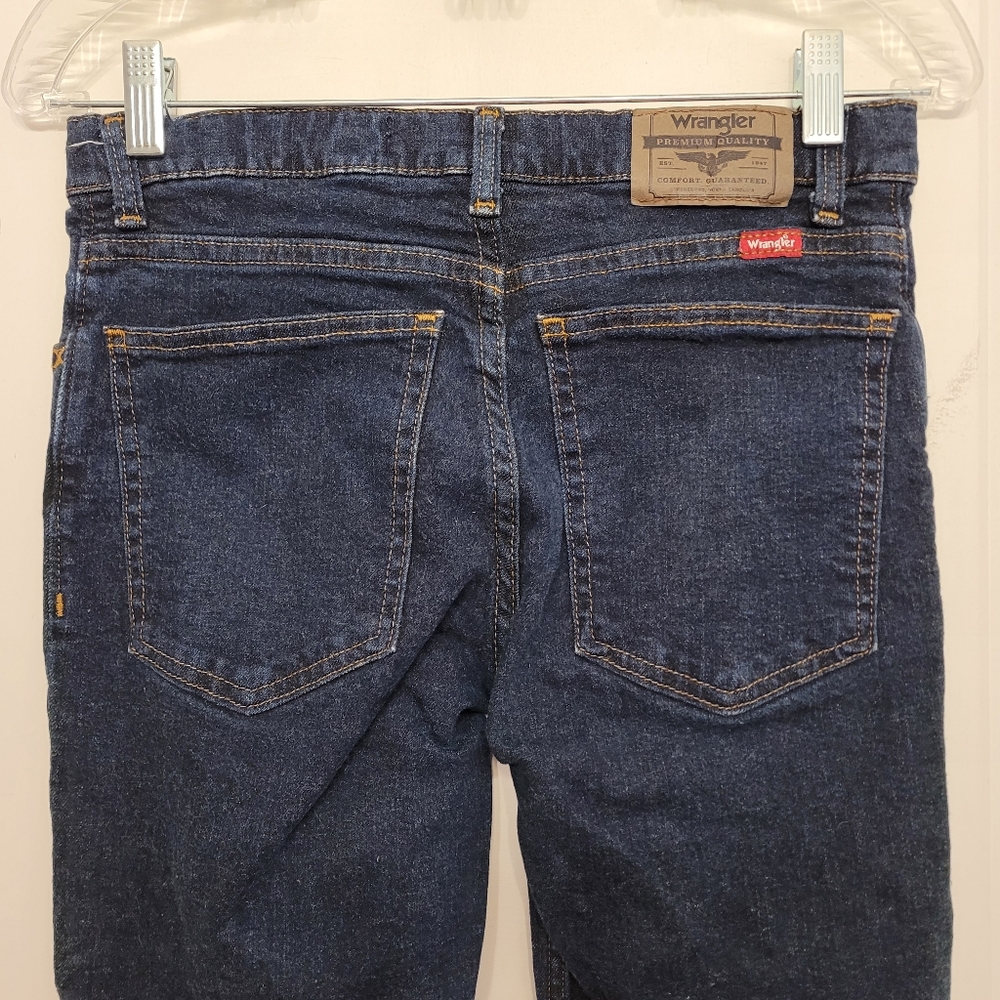 Wrangler Boys Classic Bootcut Jeans  Deep Indigo Dark Wash Sz 14 EUC - Picture 11 of 14